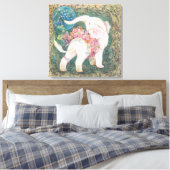 Toile Lucky White Elephant: Japanese Nihonga Art (Insitu(Chambre))