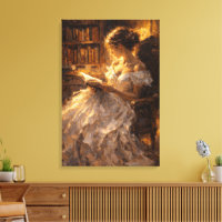 Lueur de la bibliothèque dorée : Style d'impaasto