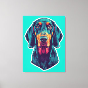 Toile Lueur Loyale – Bluetick Coonhound Pop Art Vibrant