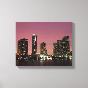 Toile Lumière de coucher du soleil au-dessus de Miami