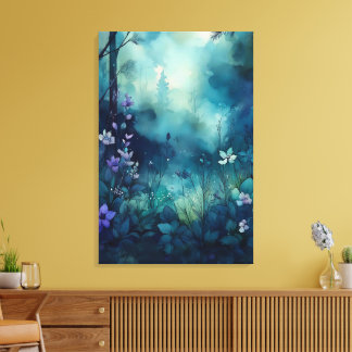 Toile Lumière du bois : prairie magique