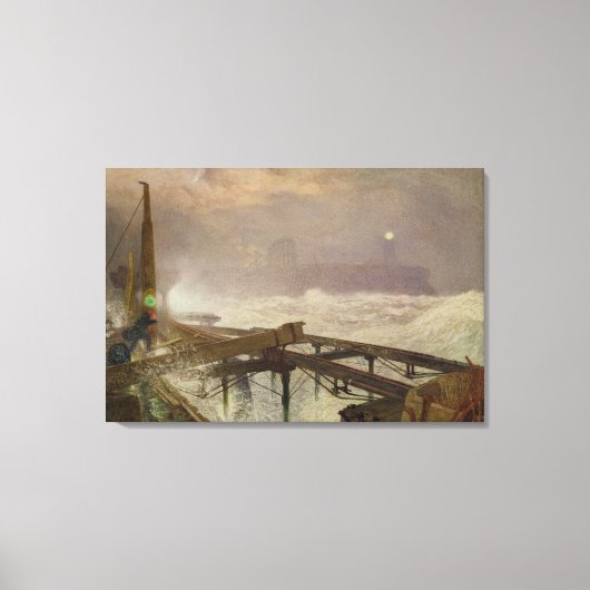 Toile Lumières bleues, Quai de Teignemouth - Éclairage d (Recto)