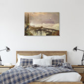 Toile Lumières bleues, Quai de Teignemouth - Éclairage d (Insitu(Chambre))