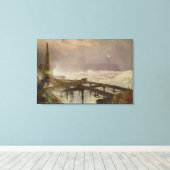 Toile Lumières bleues, Quai de Teignemouth - Éclairage d (Insitu (Plancher de Bois))