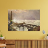 Toile Lumières bleues, Quai de Teignemouth - Éclairage d (Insitu(Salon))