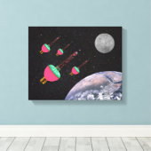 Toile Lumières bulles dans l'espace (Insitu (Plancher de Bois))