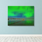 Toile Lumières du Nord | Lac Winnipeg Canada, Manitoba (Insitu (Plancher de Bois))