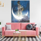 Toile Luna Goddess at Night Scattering Stars (Insitu(Salon))