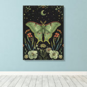 Toile luna Moth Gothique Aquarelle Art (Insitu (Plancher de Bois))
