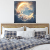 Toile Lunar Bloom Mandala Boho Wall Art (Insitu(Chambre))