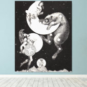 Toile Lune céleste ciel Univers Dieu Nuit Illustration (Insitu (Plancher de Bois))