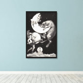 Toile Lune céleste ciel Univers Dieu Nuit Illustration (Insitu (Plancher de Bois))