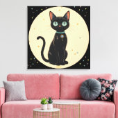 Toile Lune de chat noir atomique futuriste (Insitu(Salon))