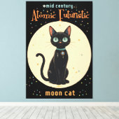 Toile Lune de chat noir atomique futuriste avec texte (Insitu (Plancher de Bois))