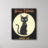 Toile Lune de chat noir atomique futuriste avec texte (Recto)