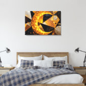 Toile Lune de croissant d'or avec étoiles géométriques c (Insitu(Chambre))