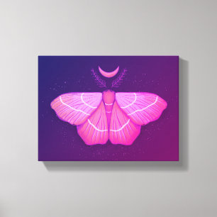 Toile Lune de lune de lune violet d'insecte magique Cott