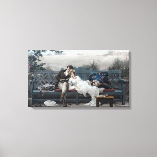 Toile Lune de miel (Mariée et salle sur un banc) (Recto)