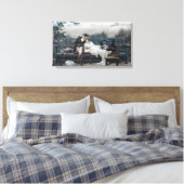 Toile Lune de miel (Mariée et salle sur un banc) (Insitu(Chambre))