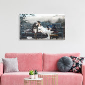 Toile Lune de miel (Mariée et salle sur un banc) (Insitu(Salon))