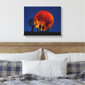 Toile Lune de sang Lunaire Famille Eclipse (Insitu(Chambre))