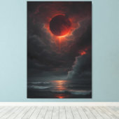 Toile Lune de sang sur la mer orageuse (Insitu (Plancher de Bois))