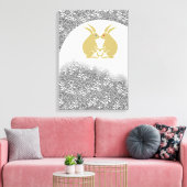 Toile Lune japonaise et lapins (Insitu(Salon))