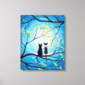Toile Lune lunaire avec chats (Recto)