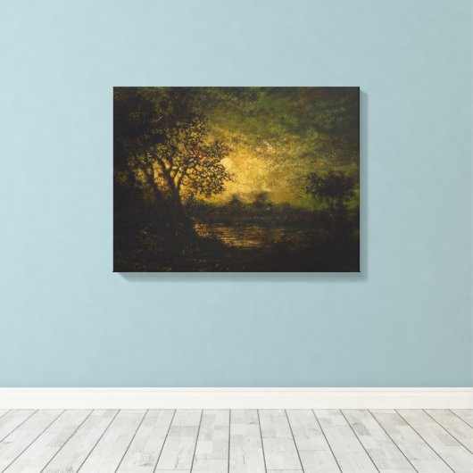 Toile Lune (par Ralph Albert Blakelock) (Insitu (Plancher de Bois))