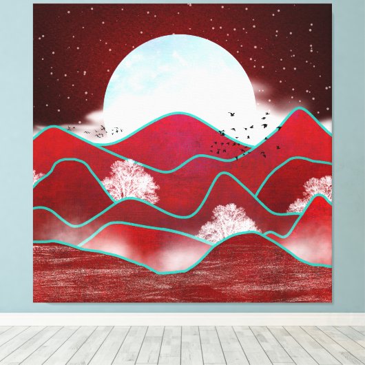 Toile Lune rouge (Insitu (Plancher de Bois))