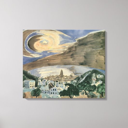 Toile Lune sur Barcelone par Walter Gramatte (Recto)