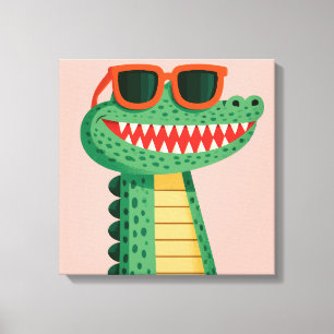 Toile Lunettes de soleil de crocodile drôle Mignon anima