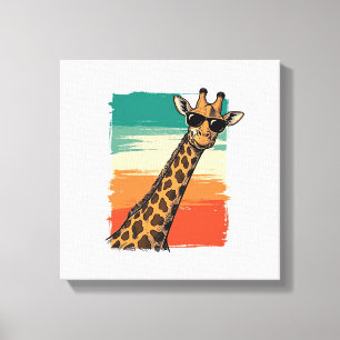 Toile Lunettes de soleil de girafe cool T-shirt vintage