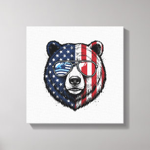 Toile Lunettes de soleil de l'ours patriotique Vintage V