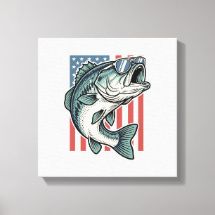 Toile Lunettes de soleil de pêche à la basse patriotique