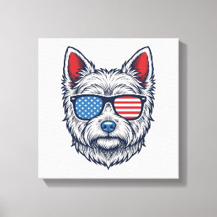 Toile Lunettes de soleil pour chien Westie patriotiques