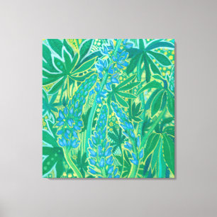 Toile Lupine Flowers, Fleur sauvage d'été peinture flora