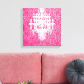 Toile Lustre Silhouette et Damas rose (Insitu(Salon))