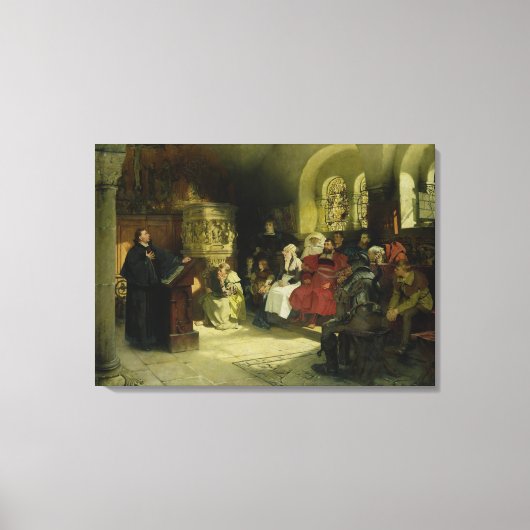 Toile Luther prêche en utilisant sa traduction biblique (Recto)