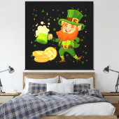 Toile Lutin buvant de la bière St. Patrick's Day (Insitu(Chambre))