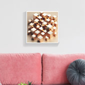Toile Luxe Cubes Dorés 3D Art - Abstrait Géométrique Mod (Insitu(Salon))