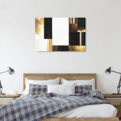 Toile Luxe Géométrique Or et Noir (Insitu(Chambre))