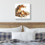 Toile Luxe Vague d'Or Liquide 3D - Abstraction Fluides M (Insitu(Chambre))