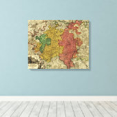 Toile Luxembourg- Carte panoramiqueLuxembourg (Insitu (Plancher de Bois))