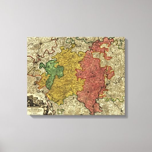 Toile Luxembourg- Carte panoramiqueLuxembourg (Recto)