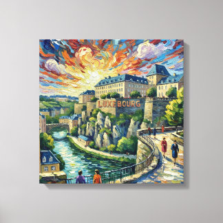 Toile Luxembourg City Fortress Panoramic Stretched Canva