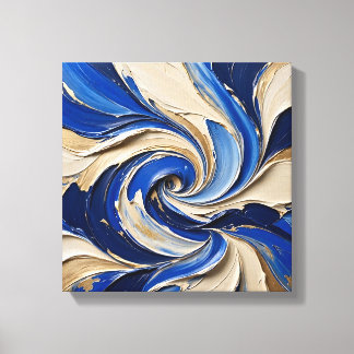 Toile Luxueux Ar à ondes bleues épaisses et veines dorée