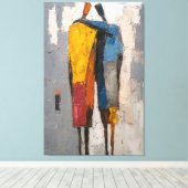 Toile Luxurious Textured Blue & Gold Abstract (Insitu (Plancher de Bois))