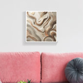 Toile Luxury 3D Sculpted Marble Waves - Elegant Gold and (Insitu(Salon))