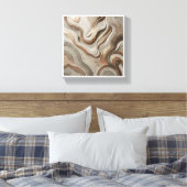 Toile Luxury 3D Sculpted Marble Waves - Elegant Gold and (Insitu(Chambre))